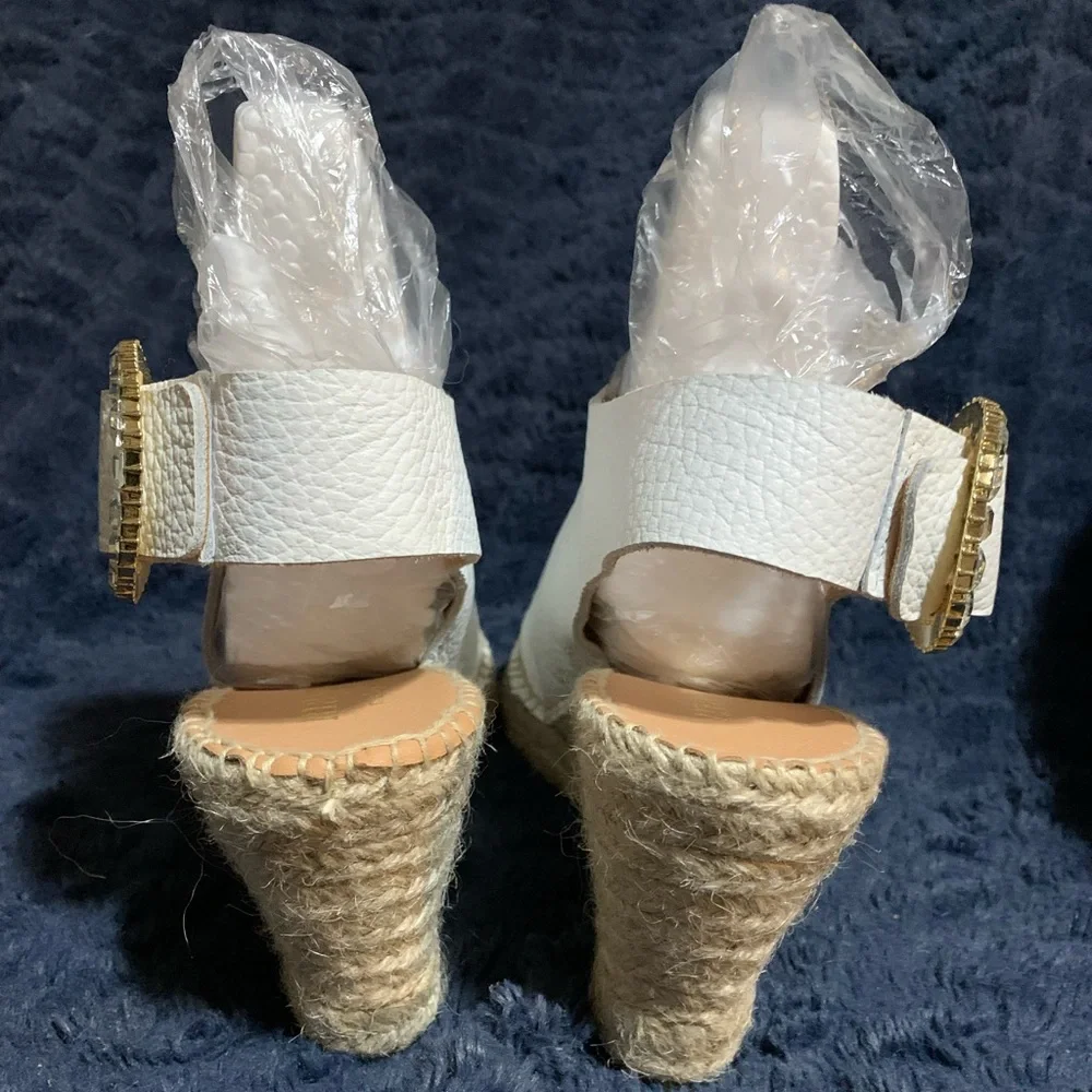 Maypol 7.5 White Leather Sandals - Picture 6 of 9